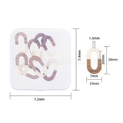 Подвески из смолы и дерева&nbsp;RESI-OL0001-04B-1