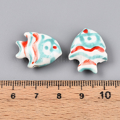 Фарфоровые бусины ручной работы&nbsp;PORC-N009-08B-1