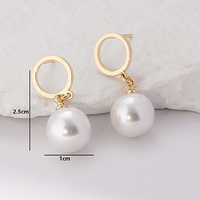 Круглые серьги-гвоздики из нержавеющей стали 201 GO5279-1