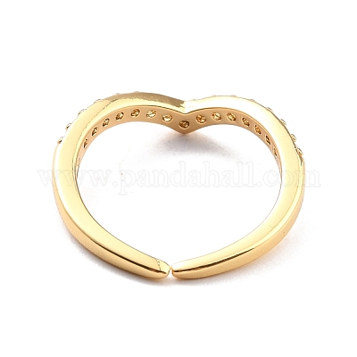 Кольцо-манжета с прозрачной кубической циркониевой короной для женщин X-RJEW-C018-15G-1