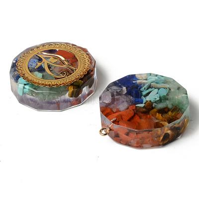 Плоские круглые подвески из эпоксидной смолы G-R478-22C-1