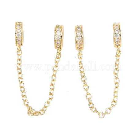 Латунные микропаве прозрачные кубические циркониевые предохранительные цепи&nbsp;KK-H257-01G-1