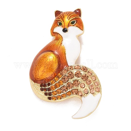Значок лисы со стразами JEWB-E013-05G-03-1
