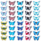 Printed Alloy Enamel Pendants, Butterfly, Platinum, Mixed Color, 13.5x20x2mm, Hole: 1.6mm, 10color, 4pcs/color, 40pcs