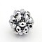 Electroplate Glass Round Woven Beads, Cluster Beads, Full Plated, Silver Plated, 14mm, Beads: 4mm