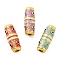 Alloy Enamel Beads, Column, Golden, Mixed Color, 17x7mm, Hole: 2mm