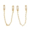 Brass Micro Pave Clear Cubic Zirconia Safety Chains, Ring Shape, Long-Lasting Plated, Rack Plating, Golden, 67.5mm, Hole: 5mm