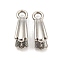 Non-Tarnish 304 Stainless Steel Pendant Pinch Bails, Ice Pick Pinch Bails, Stainless Steel Color, 14x5mm, Hole: 2mm, Pin: 0.7mm