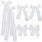 1Box Polyester Alloy Bowknot Hair Clips, Hair Accessories for Women Girls, White, 100~270x75~90x11mm, 6pcs/set