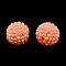 AB-Color Resin Rhinestone Beads, with Acrylic Round Beads Inside, for Bubblegum Jewelry, Coral, 14x12mm, Hole: 2~2.5mm