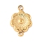 304 Stainless Steel Connector Charms, Flower, Ion Plating(IP), Golden, 11x7.5x1mm, Hole: 1.2mm