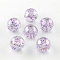 Round AB Color Transparent Acrylic Beads, with Colorful Glitter Powder, Plum, 14mm, Hole: 1.5~2mm, about 318pcs/500g