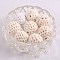 Handmade Woolen Macrame Wooden Pom Pom Ball Beads, for Baby Teether Jewelry Beads DIY Necklace Bracelet, Old Lace, 16mm