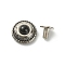 Alloy Decorative Rivets, with Synthetic Turquoise and Iron Screws, for Purse, Bags, Leather Crafts Decoration, Flat Round, Black, 20mm