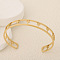 304 Stainless Steel Cuff Bangles for Women, Hollow-out, Cross, 3/8 inch(1cm), Inner Diameter: 65x52