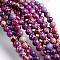 Dyed Natural Imperial Jasper Round Bead Strands, Purple, 4mm, Hole: 1mm, about 92pcs/strand, 38.5cm