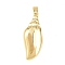 Brass Pendants, Golden, conch, 36x14x7mm, Hole: 8x4.5mm