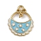 Alloy Enamel Pendants, Golden, Bib, 20x16x3mm, Hole: 2mm