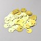 Ornament Accessories, PVC Plastic Paillette/Sequins Pendants, Flat Round, Gold, 19x0.2mm, Hole: 5mm, about 10000pcs/1000g
