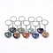 Synthetic & Natural  Mixed Stone Keychain, with Iron Findings, Heart, Platinum, 86mm