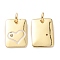 Brass Enamel Cubic Zirconia Pendants, Long-Lasting Plated, Rectangle, Real 18K Gold Plated, White, 15x10x1.5mm, Hole: 3.6mm
