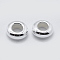 925 Sterling Silver Spacer Beads, Rondelle, Silver, 7x2.5mm, Hole: 3.5mm