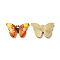Rack Plating Alloy Charms, Nickel Free, Butterfly, Sandy Brown, 14.5x22x2.5mm, Hole: 1.8mm