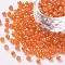 Round Glass Seed Beads, Transparent Colours Rainbow, Round, Orange Red, 6/0, 4mm, Hole: 1.5mm, about 4500pcs/pound