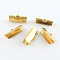304 Stainless Steel Ribbon Crimp Ends, Golden, 9.5x20mm, Hole: 1.5mm