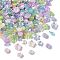 Pearlized ABS Plastic Beads, Flower, Mixed Color, 5.5~10.5x5~10x2~4.5mm, Hole: 1.2~1.4mm