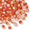 141Pcs 3 Bags Cat Eye Beads, Drawbench Style, Round, Gold Foil, Orange Red, 5.5mm, Hole: 1mm, 47pcs/bag