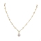 Natural Baroque Pearl Necklaces, Brass Handmade Beaded Chain Necklaces, Golden, 25.63 inch(651mm)