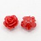 Synthetic Coral 3D Flower Rose Beads, Dyed, Red, 10x6mm, Hole: 1.5mm