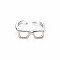 Men's Alloy Cuff Finger Rings, Open Rings, Cadmium Free & Lead Free, Glasses, Platinum, US Size 6 3/4(17.1mm)