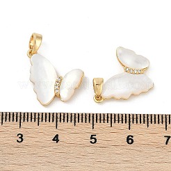 Подвески-бабочки из натуральной белой ракушки&nbsp;KK-U043-25G