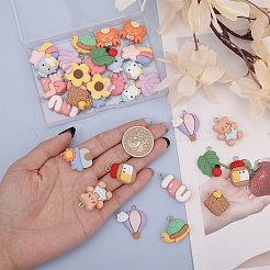 32шт 16 стиля непрозрачные подвески из смолы&nbsp;RESI-CA0001-66