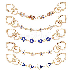 5 шт. 5 стиля цепи из сплава от сглаза цепи-удлинители для сумок&nbsp;AJEW-TAC00036