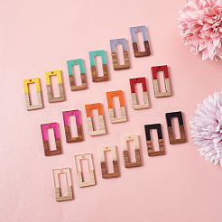 22шт 11 цвета подвески из смолы и ореха&nbsp;RESI-BT0001-10