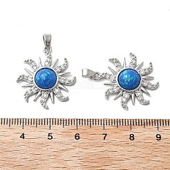 Латунный микропаве кубический цирконий с подвесками из смолы&nbsp;KK-Z103-09P-01