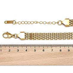 Ионное покрытие (ip) 304 нержавеющая сталь сетчатый браслет-цепочка&nbsp;X-BJEW-G669-14G