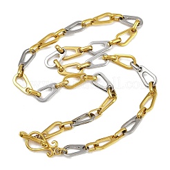 Двухцветные цепочки-цепочки из нержавеющей стали 304 с каплевидными звеньями&nbsp;LS-NJEW-C092-02GP