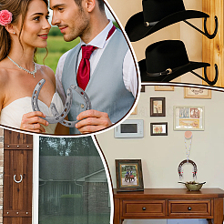 4 шт. чугунных настенных украшений в виде подковы&nbsp;AJEW-PH0007-63