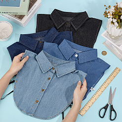 4 шт. 4 стиля хлопковый накладной воротник рубашки&nbsp;AJEW-ME0002-18