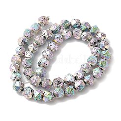 Блейкинг окрашенные нити бусин из натурального лавового камня&nbsp;G-B086-A01-01A