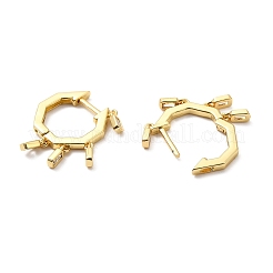 Прямоугольные серьги-кольца с кубическим цирконием&nbsp;EJEW-Z019-03D-G