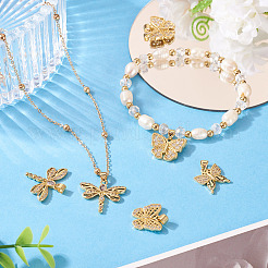 4шт 4 стиля латунные микропаве прозрачные кубические подвески из циркония&nbsp;KK-TA0002-84