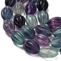 Нити резных бусин из натурального флюорита&nbsp;G-L634-J04-C01