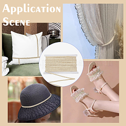 Плоский шнур из полиэстера с металлической оплеткой длиной 10 ярд.&nbsp;OCOR-WH0090-054