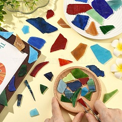 200 г двухцветной многоцветной стеклянной мозаичной плитки&nbsp;MOSA-YW0001-01