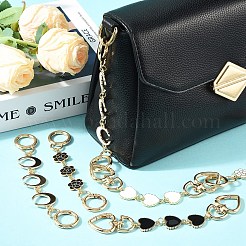 2 шт. 2 стиля сплава белая эмаль луна сердце звено сумка удлинитель цепи&nbsp;HJEW-YW00084-02